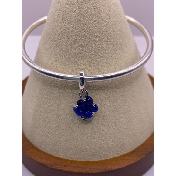 Authentic Pandora #792614C01 Blue Murano Glass Family Tree Dangle Charm - Picture 1 of 4